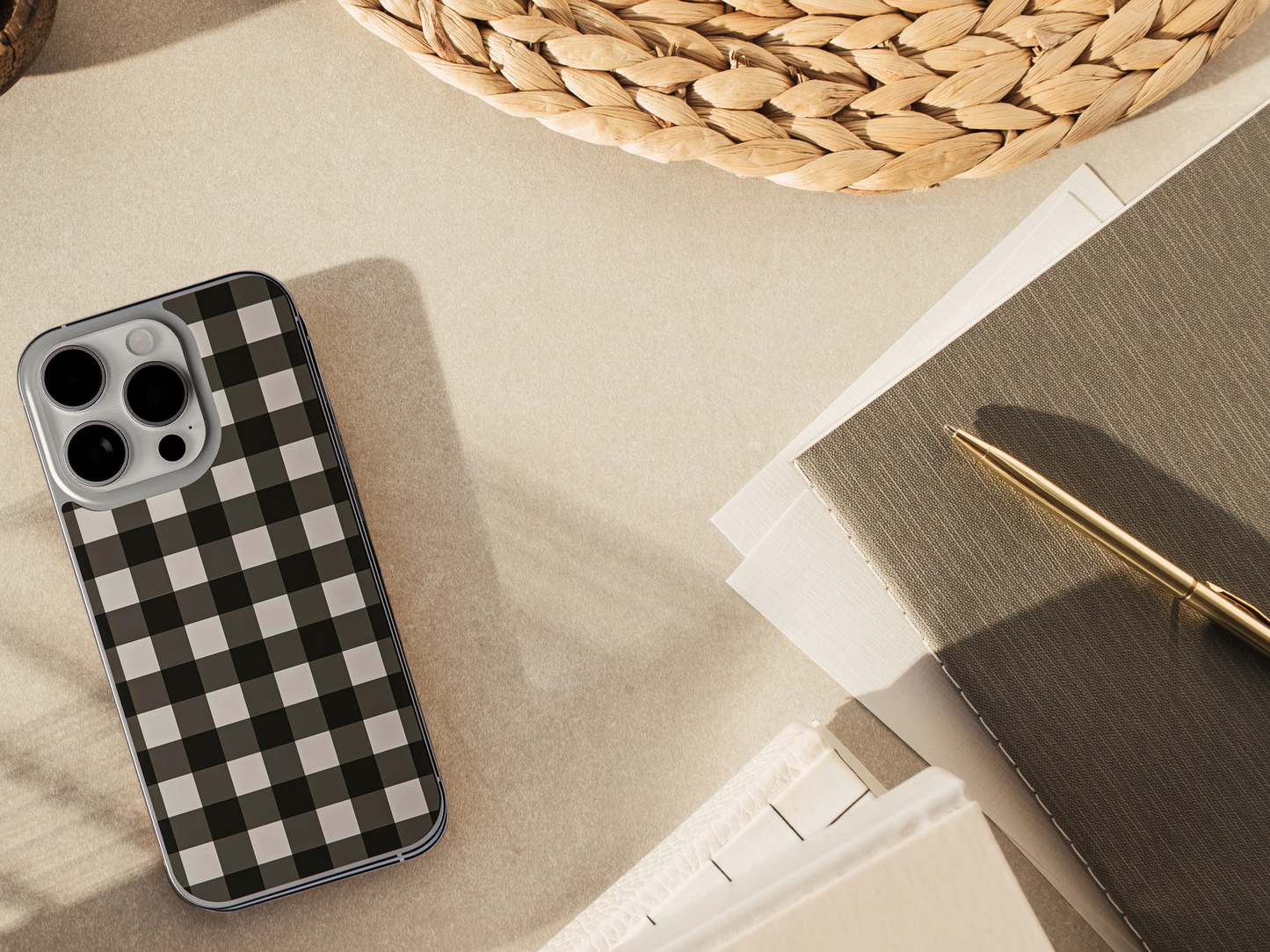 Black and Cream Gingham-Insert Only
