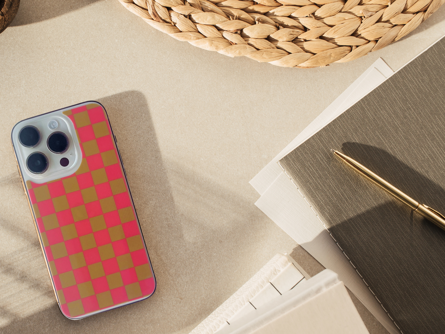 Pink and Mustard Checkers-Insert Only