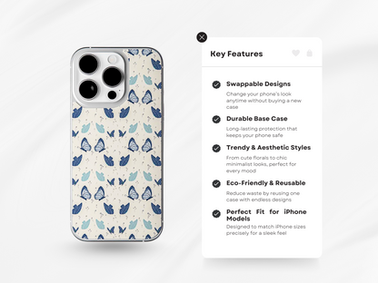 Blue Butterfly and Florals-Insert Only