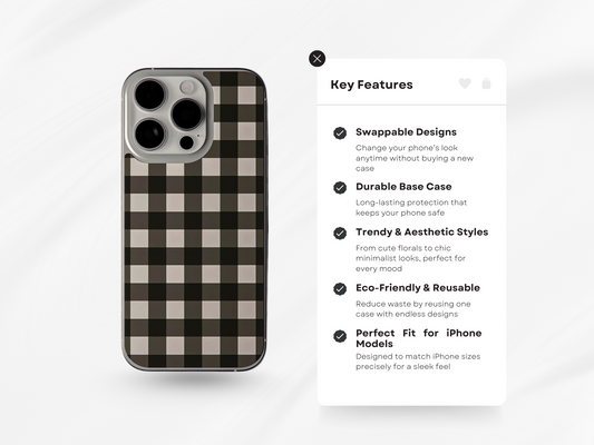 Black and Cream Gingham-Insert Only