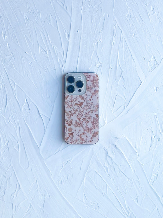 Cute hummingbird toile design for clear phone case