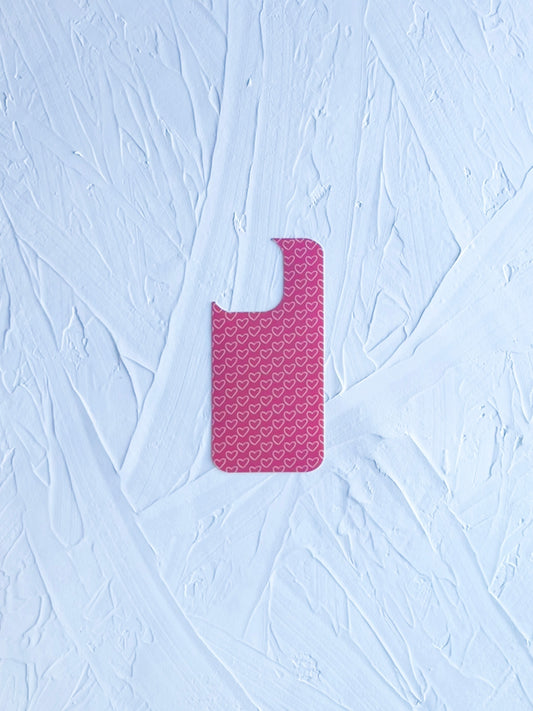 Pink hearts Valentine's phone case insert for under clear case