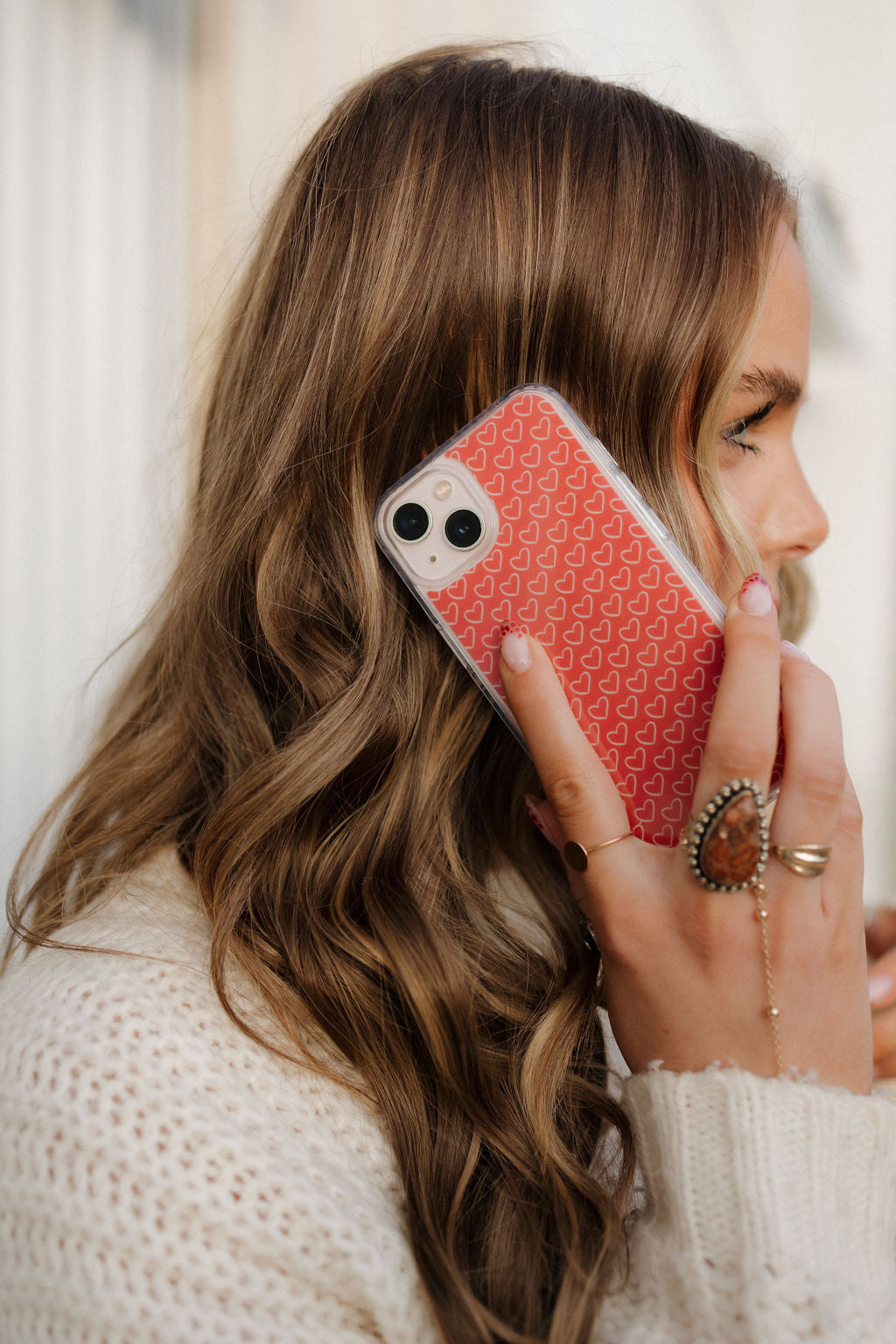 girl with cute heart phone cases for iphone 13